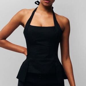 Guizio Black Carine Halter Top XS, NWT